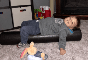 toddler foam rolling